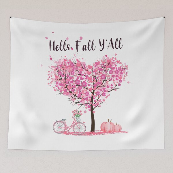 Item preview, Hello Fall Y'All Happy Funny pink pumpkin Cute Autumn Bicycle  designed and sold by SuccessSK.