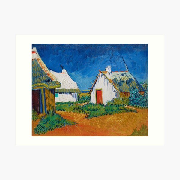Three white cottages in Saintes-Maries by Vincent van Gogh Art Print