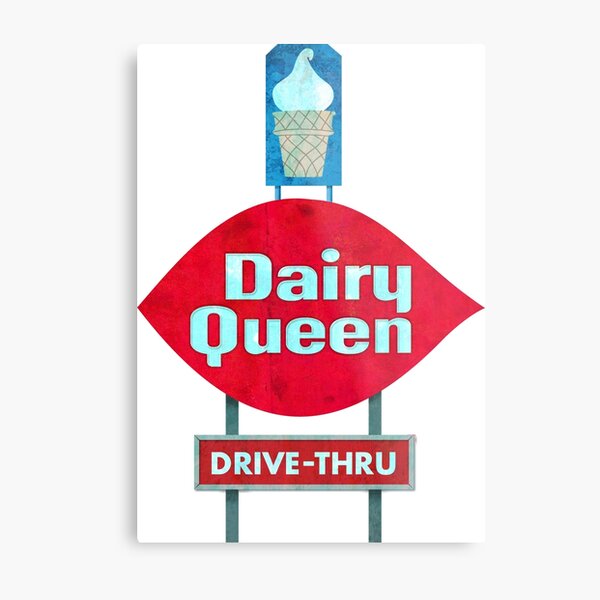 60s Vintage Defunct Dairy Queen Marquee with Distressed Colors Metal Print