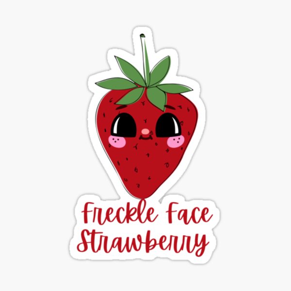 "Funny Freckle Face Strawberry Sticker " Sticker for Sale by BlackEye28