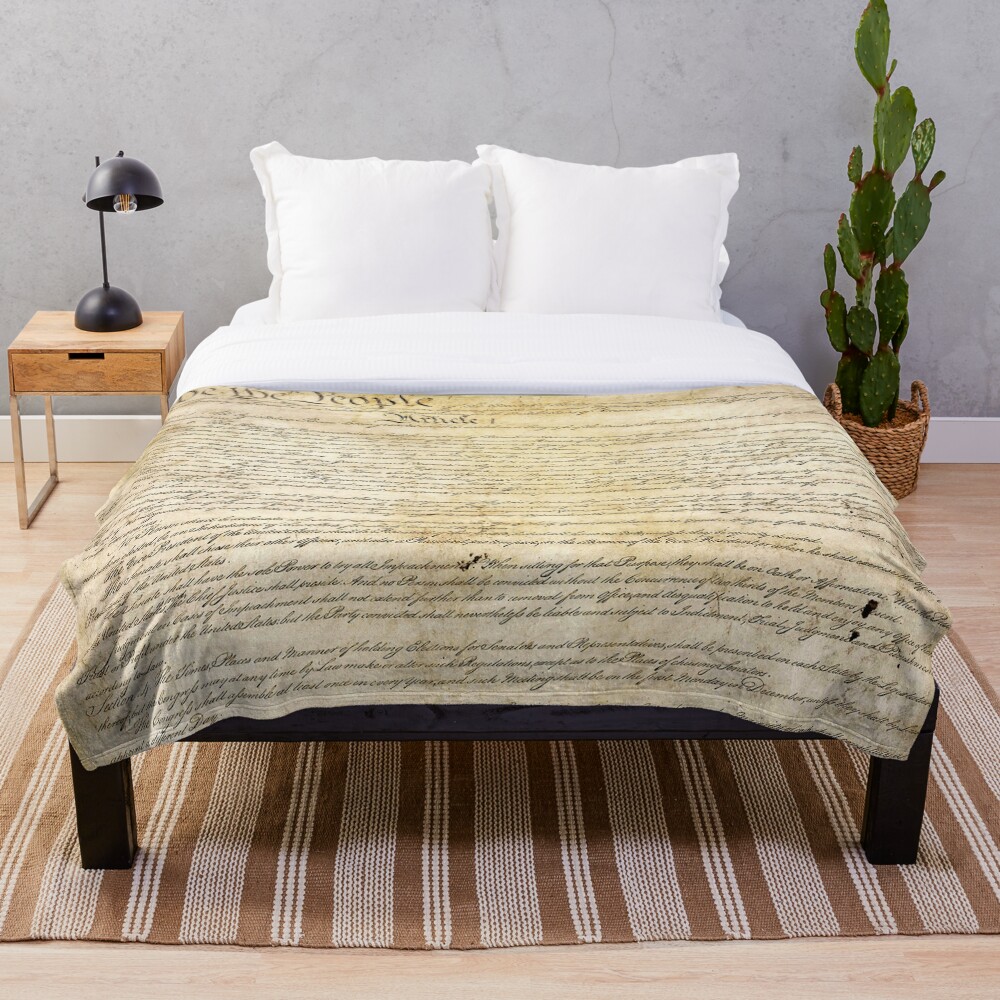 "Vintage United States Constitution" Throw Blanket for Sale by