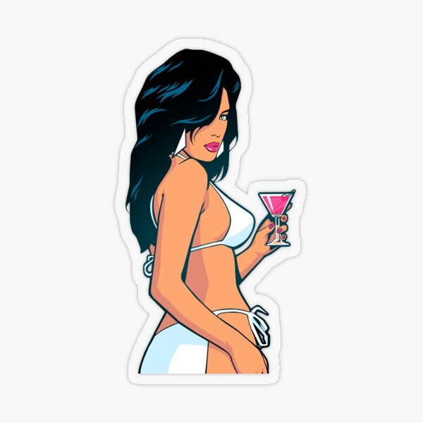 Vice City Martini Fille Sticker transparent