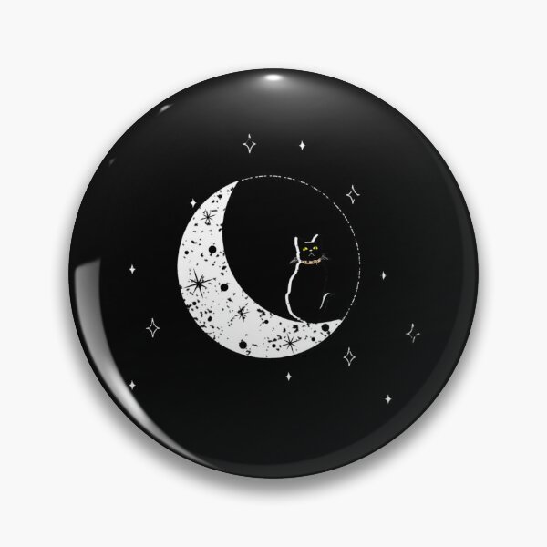 Aperçu de l'œuvre Chat d'Halloween sur un style de croissant de lune en détresse créée et vendue par NewTorch.