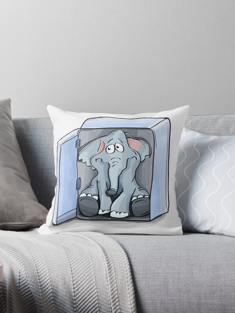 Pink or Blue Baby Elephant Cushion