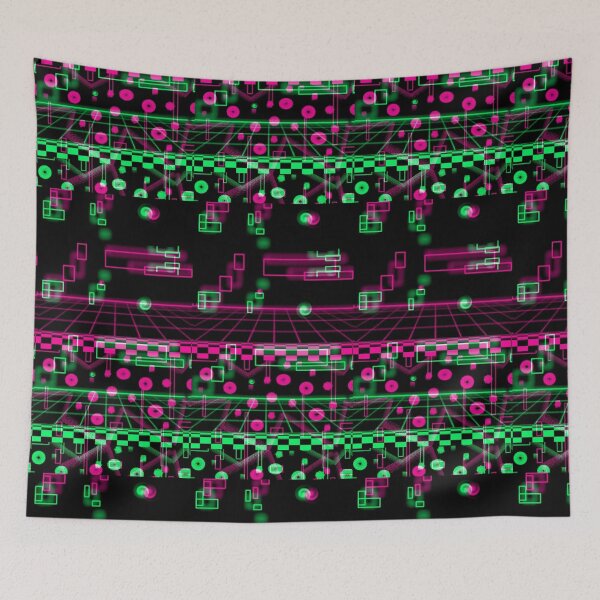 Item preview, Neon techno grid nebula world  designed and sold by neonmoonwaves.