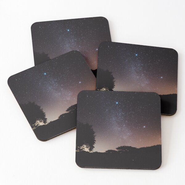 Item preview, Night Sky Photography Forest Mountains Galaxy designed and sold by semioddfinds.