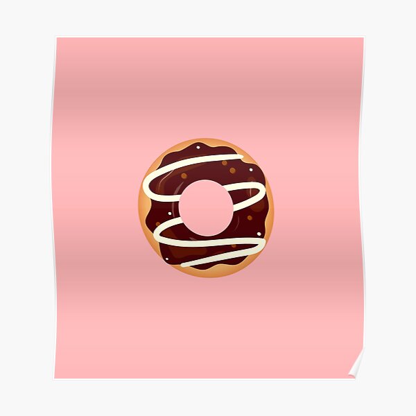"Chocolate Donut Design with glazy highlights and pink background