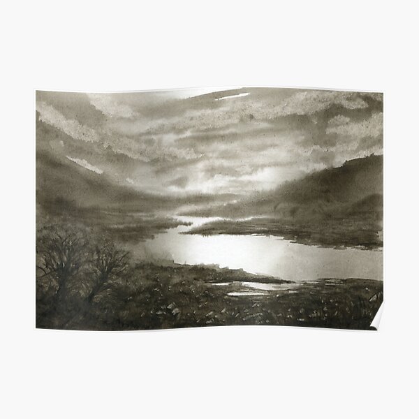 Sepia River Poster