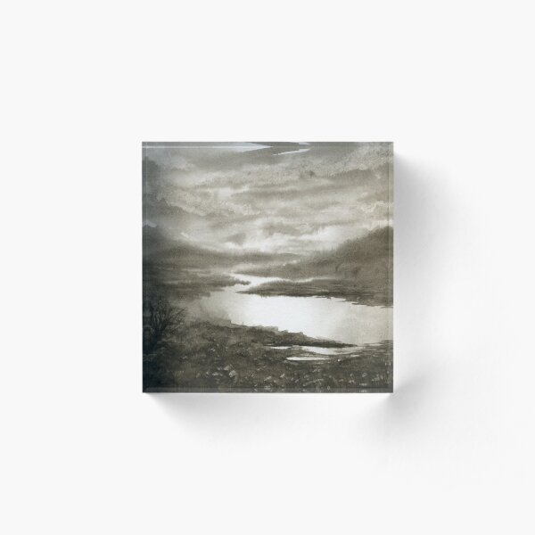 Sepia River Acrylic Block