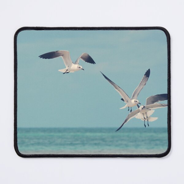 Item preview, Flock of Seagulls Flying over Caribbean Beach designed and sold by CarolinaReina.