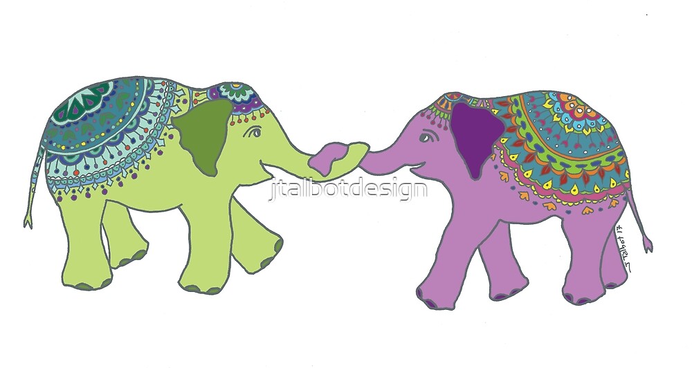 "Elephant Friends" by jtalbotdesign | Redbubble