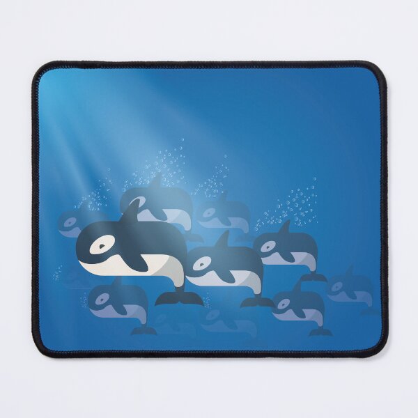 Item preview, Orcas swimming in the ocean - Illustration designed and sold by MaeratArt.