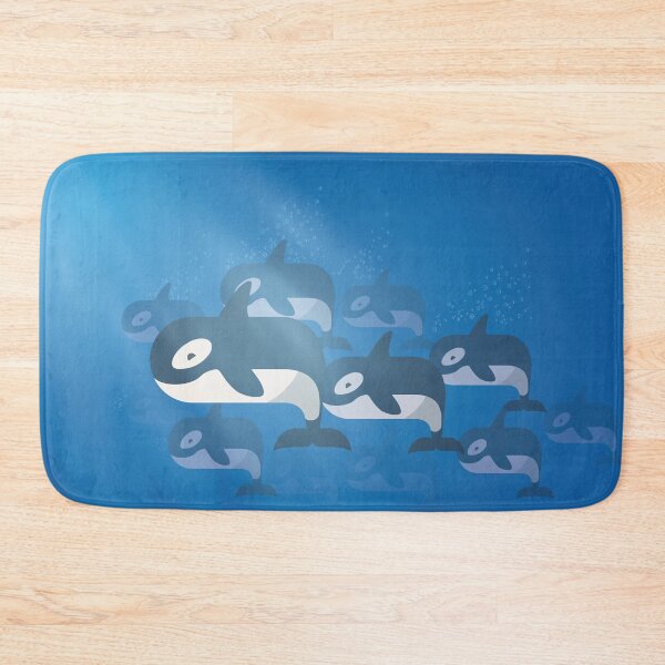 Item preview, Orcas swimming in the ocean - Illustration designed and sold by MaeratArt.