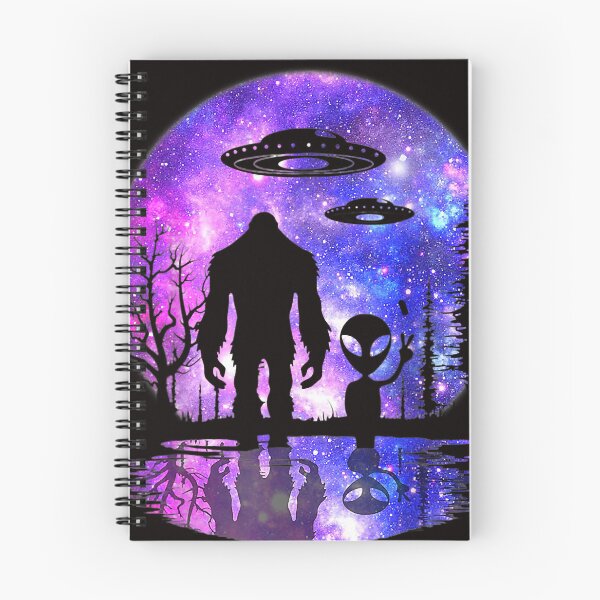 Item preview, Alien And Bigfoot Full Moon Sasquatch UFO designed and sold by Ella38.
