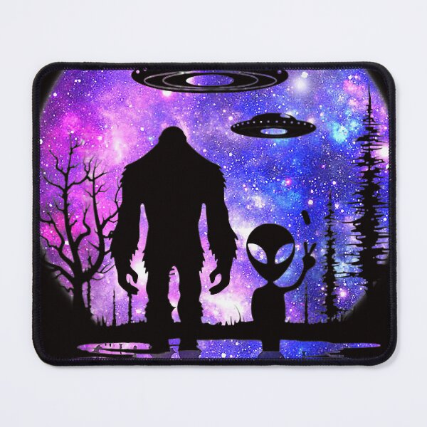 Item preview, Alien And Bigfoot Full Moon Sasquatch UFO designed and sold by Ella38.