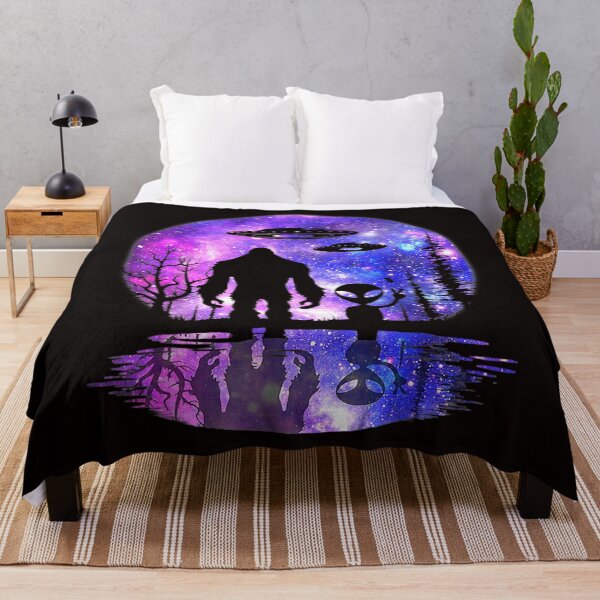 Item preview, Alien And Bigfoot Full Moon Sasquatch UFO designed and sold by Ella38.