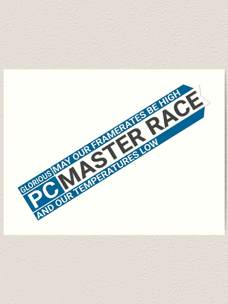 Pc Master Race Pcmr Blue Rotated For Max Sticker Size Art Print