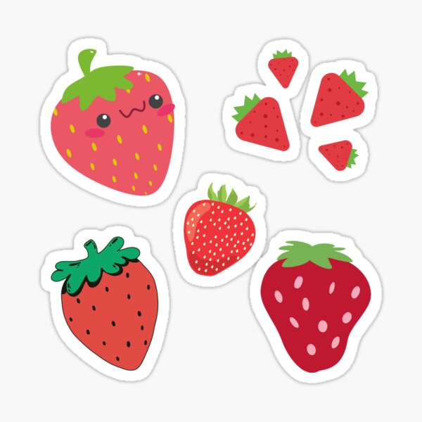 Strawberry Red Stickers set Sticker for Sale by BlackEye28