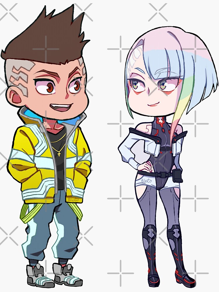 Sticker « Chibi Cyberpunk Edgerunners David et Lucyna », par ...