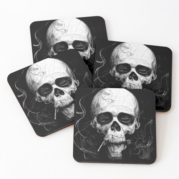 Item preview, Skull face smoke, skull drawing art designed and sold by YZO-Design.