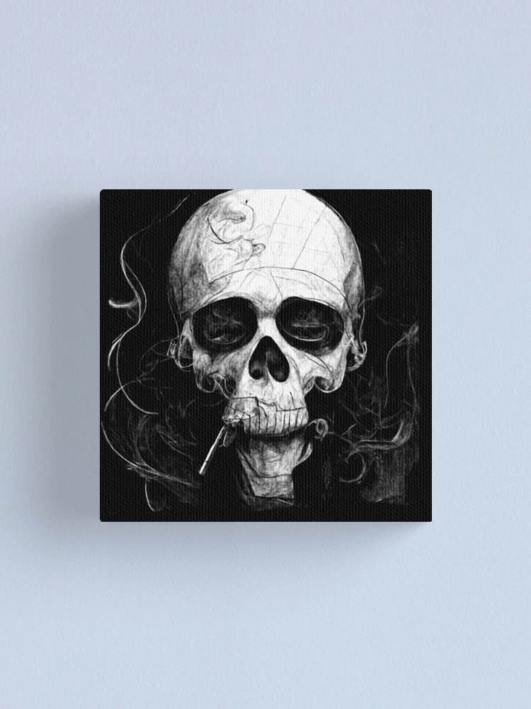 Skull face smoke, skull drawing art