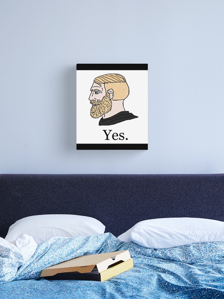blonde chad, yes chad meme, twitter giga chad meme Active Photographic  Print for Sale by VirginForestSho