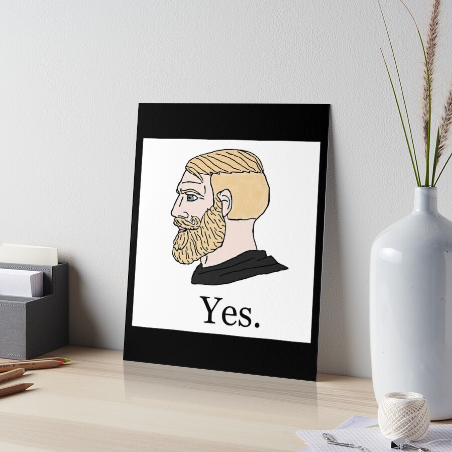 blonde chad, yes chad meme, twitter giga chad meme Active Photographic  Print for Sale by VirginForestSho