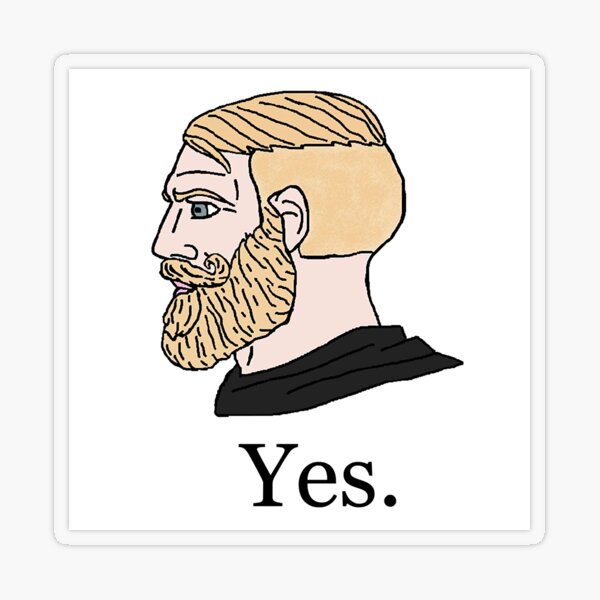 blonde chad, yes chad meme, twitter giga chad meme Active Sticker