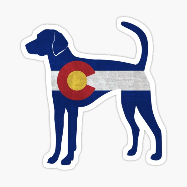 American Foxhound Dog Colorado Flag Sticker
