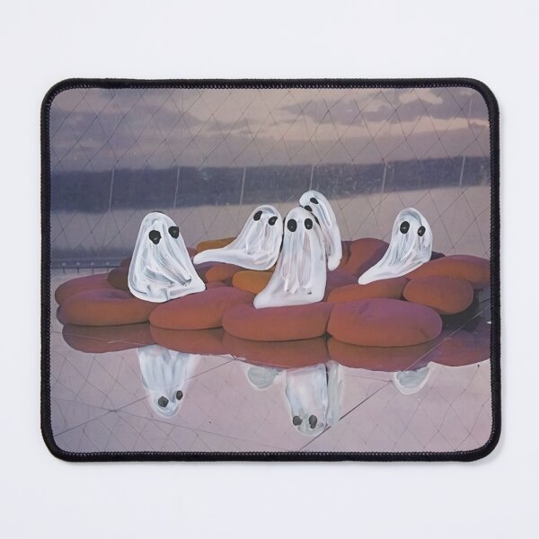 Item preview, Ghost sitting relaxed on the pillow designed and sold by Marco M Churchill.