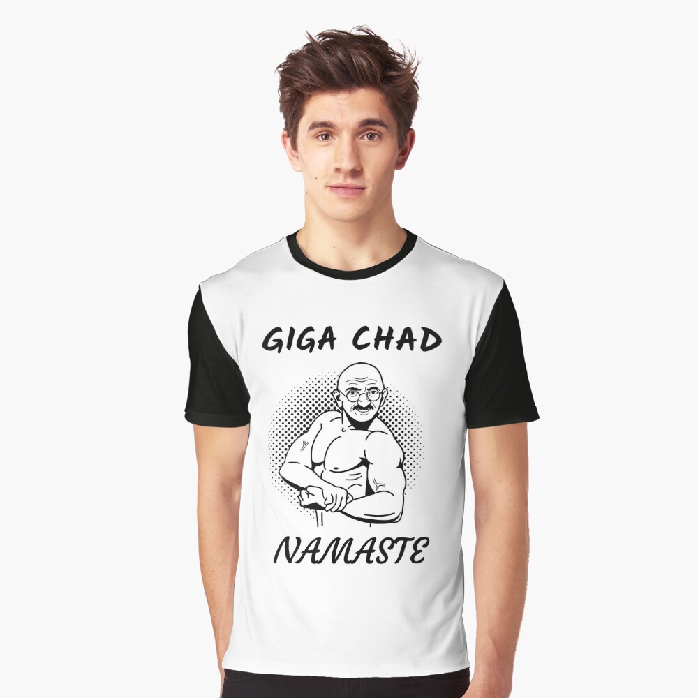 Giga Chad Face, Namaste (Giga Chad Meme) Zipped Hoodie by LaShantinPTY507