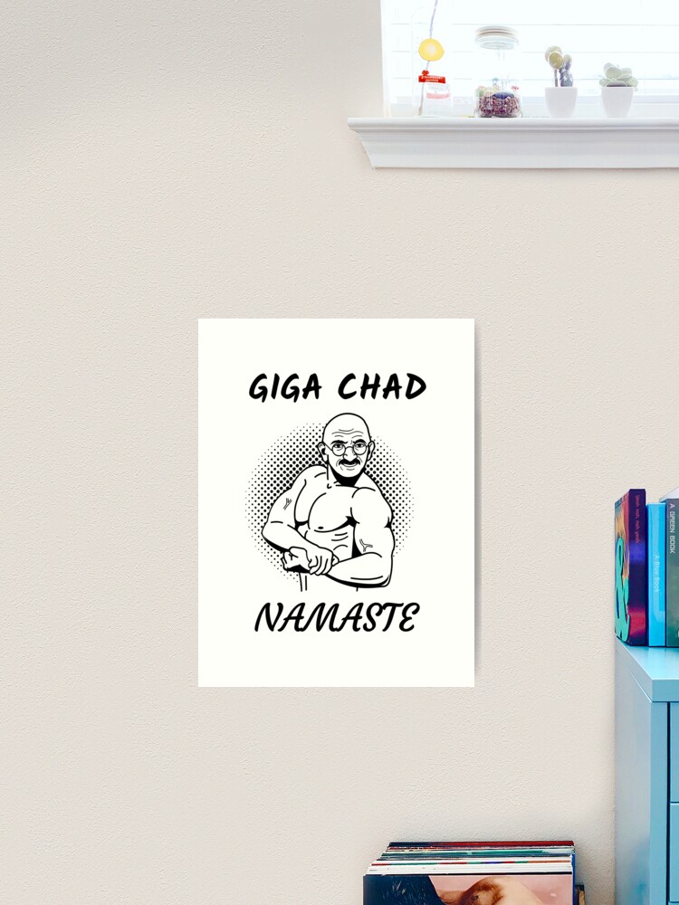 Giga Chad Face, Namaste (Giga Chad Meme) Stickerundefined by  LaShantinPTY507