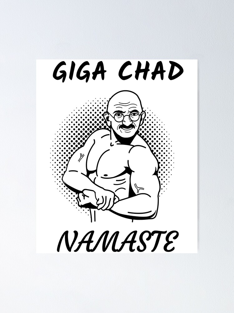 Giga Chad Face, Namaste (Giga Chad Meme) | Poster