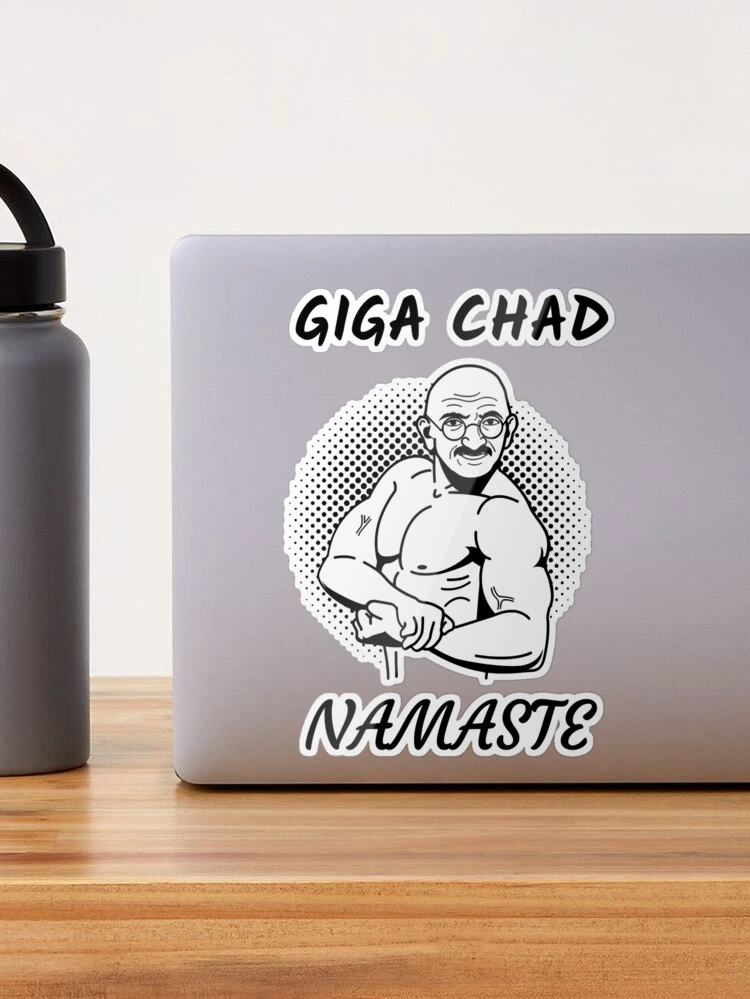 Giga Chad Face, Namaste (Giga Chad Meme) Stickerundefined by  LaShantinPTY507