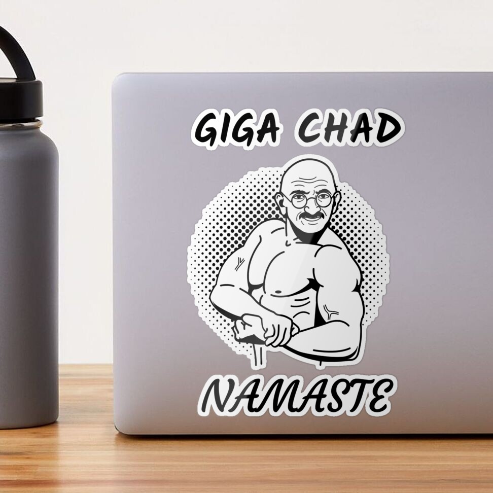 Giga Chad Face, Namaste (Giga Chad Meme) | Poster