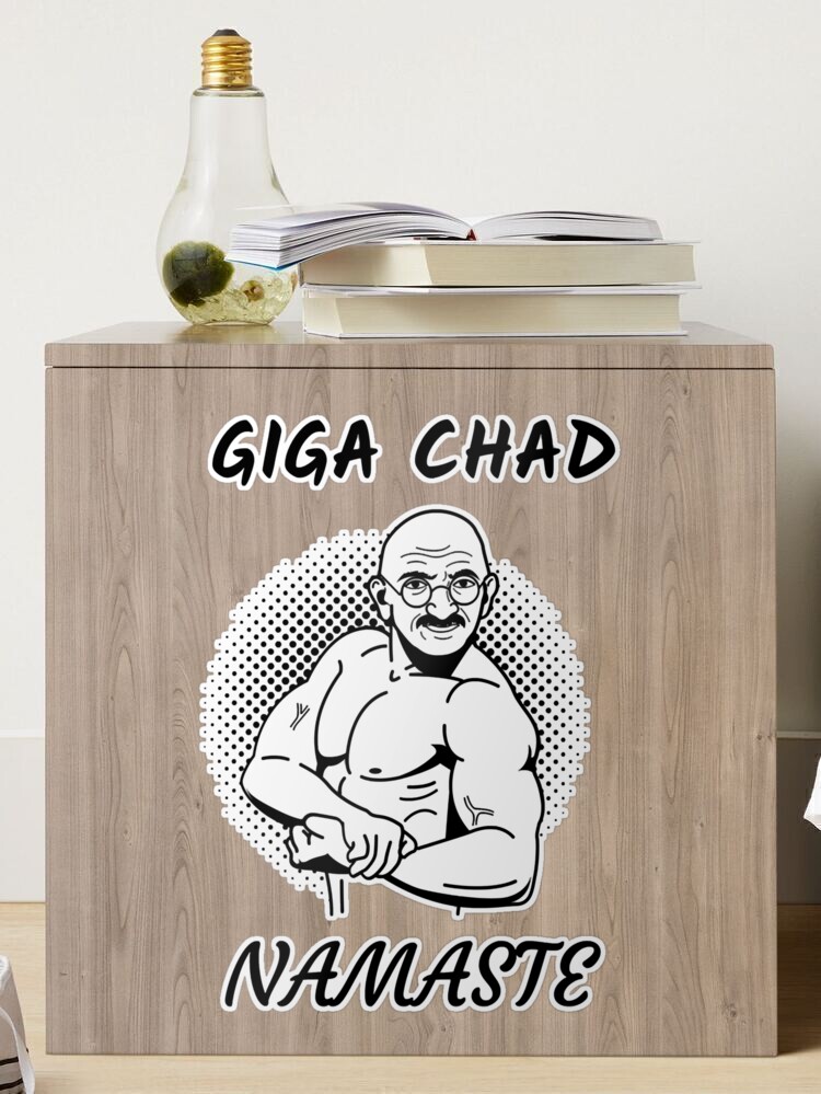 Giga Chad Face, Namaste (Giga Chad Meme) Stickerundefined by  LaShantinPTY507