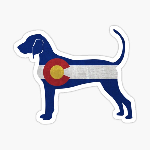 Bluetick Coonhound Dog Colorado Flag Sticker