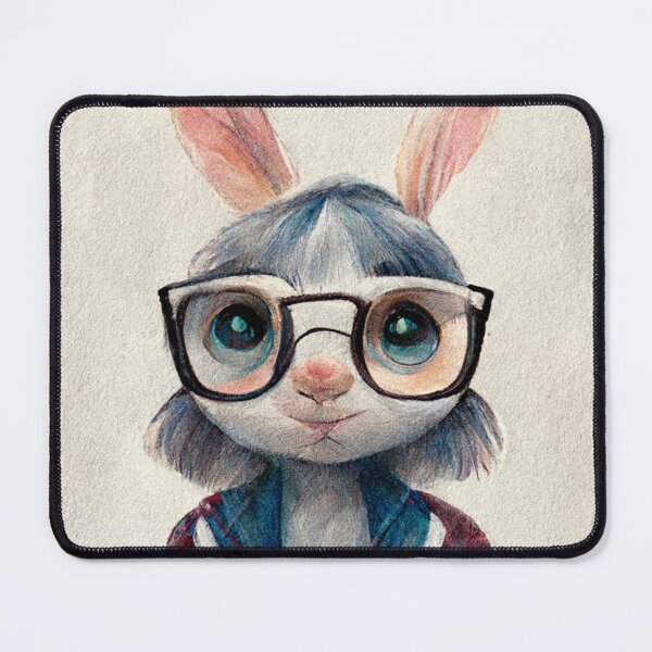Item preview, cute bunny wearing glass designed and sold by WeirdStation.