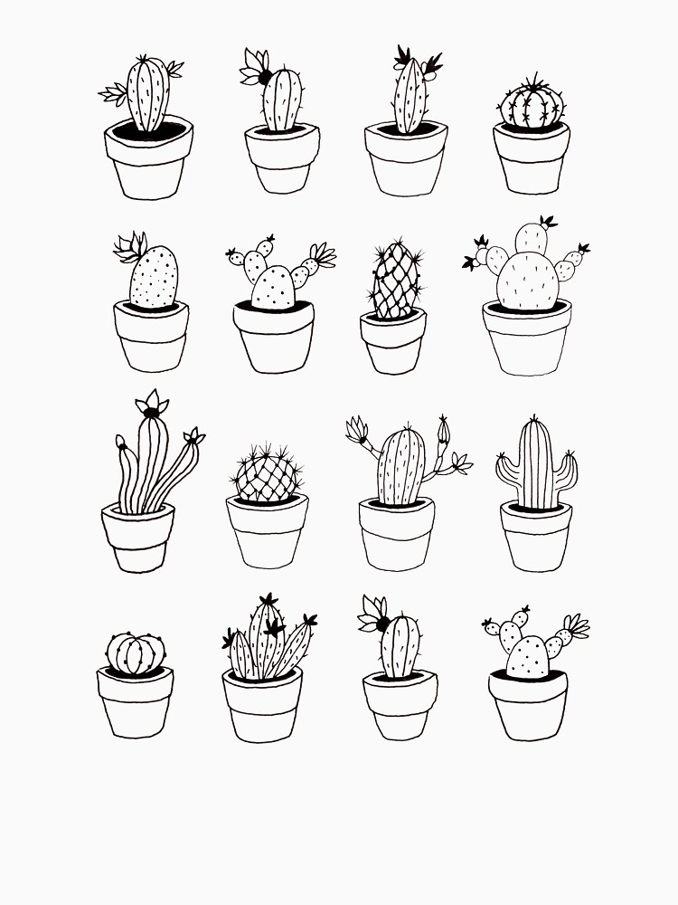 Hand Drawn Cactuses Pattern by mirunasfia