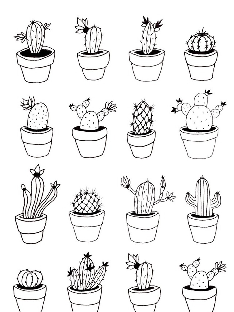 Hand Drawn Cactuses Pattern by mirunasfia