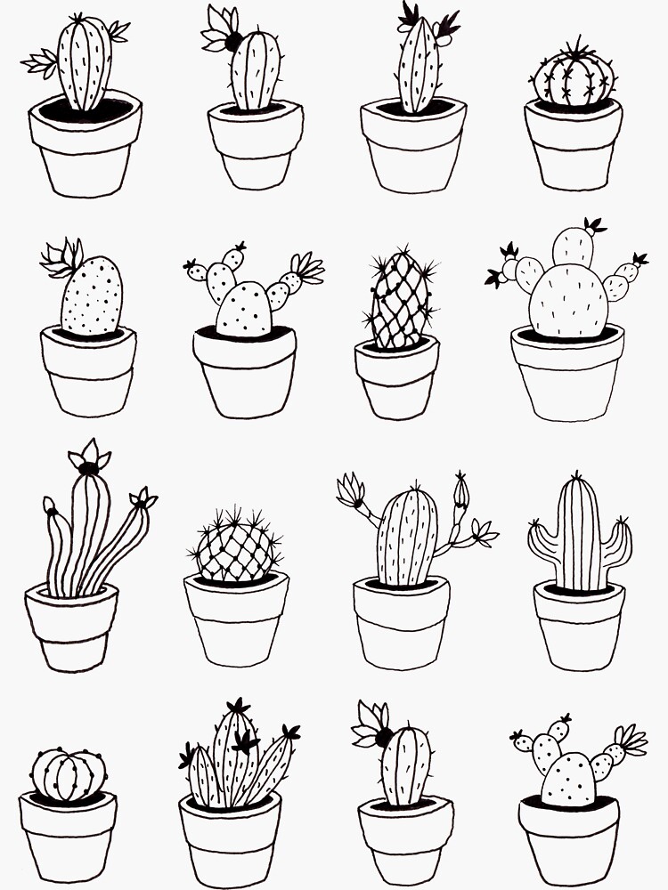 Hand Drawn Cactuses Pattern by mirunasfia