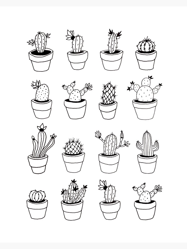 Hand Drawn Cactuses Pattern by mirunasfia