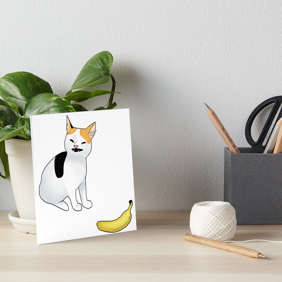 "Cat no banana" Art Board Print by stolas Redbubble