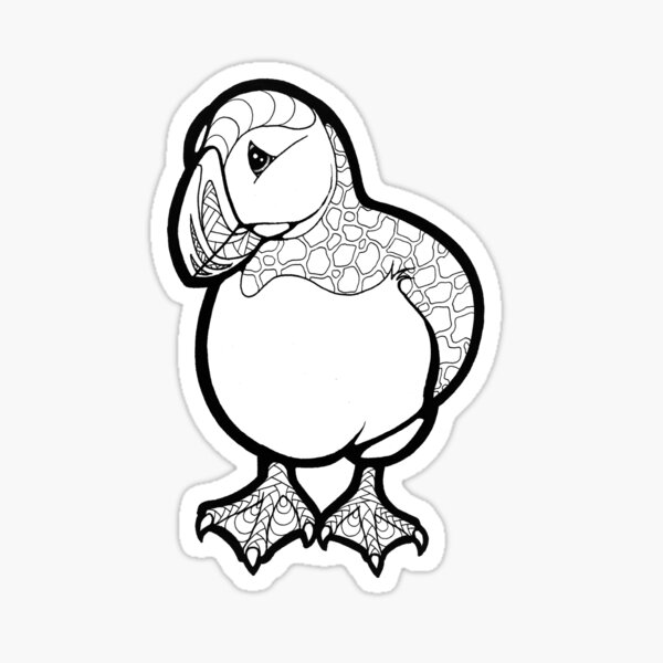 Color your Puffin Sticker
