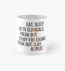 Lustiges Krankenschwester-Zitat - essen Sie Schlaf RN LPN Clinicals Krankenpflege-Geschenk Tasse