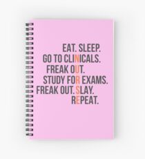 Funny Nurse Quote - Eat Sleep RN LPN Clinicals Nursing Gift Spiral Notebook