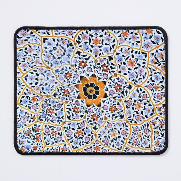 Item preview, Hindu, Buddhist or Jain art work on ceiling of a temple dome at Shri Katas Raj Temples Complex, Chakwal, Punjab, Pakistan. Kashi or Kashikari Flower Pattern on ceramics. Mandelbrot set. Mandala Art. designed and sold by TheNatureTalent.