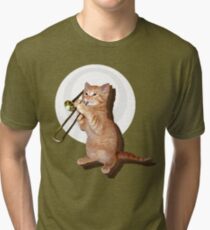 Trombone Cat Tri-blend T-Shirt