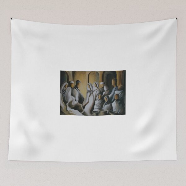 Item preview, Pilgrimage white abstract painting designed and sold by Sukhpal Grewal Ethnic Art.
