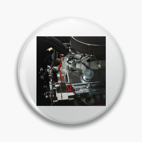 Item preview, A beautiful sight of chrome, metal, and rubber (Chevy engine) designed and sold by ButtonbabyCre.